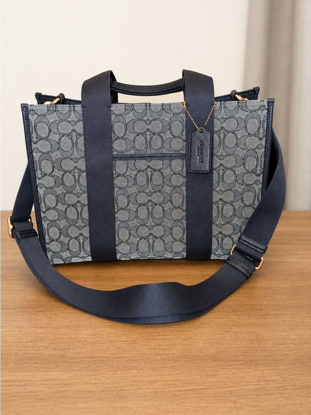 NWT Coach Smith Tote Bag In Signature Jacquard CY367 Midnight Navy